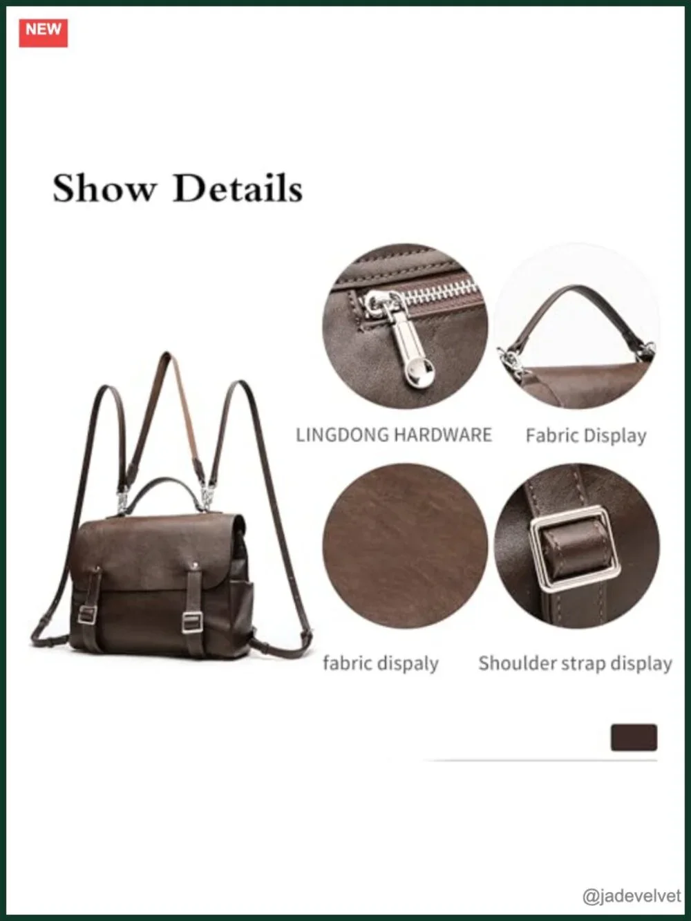 Vintage Faux Leather Convertible Satchel Backpack 3in1